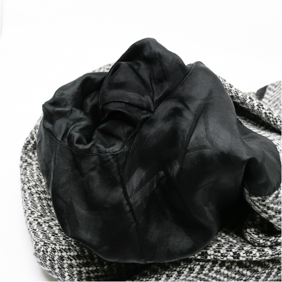 JAEGER Vintage Cropped Blazer Black/White Herringbone Cashmere/Wool Blend US 8 - Picture 12 of 12